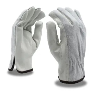 12 Pairs - Cowhide Grain/Split Leather Driver Gloves