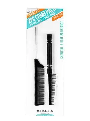 2 PIECE COMB PACK PIN TAIL COMB   TWIST COMB