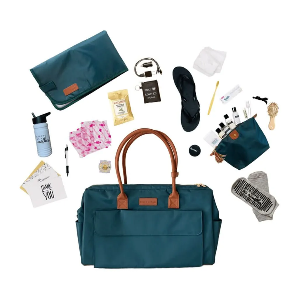 Baby Boldly Happy Medium Birth Bag, Bold Teal