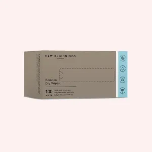 Bamboo Dry Wipes Box 100