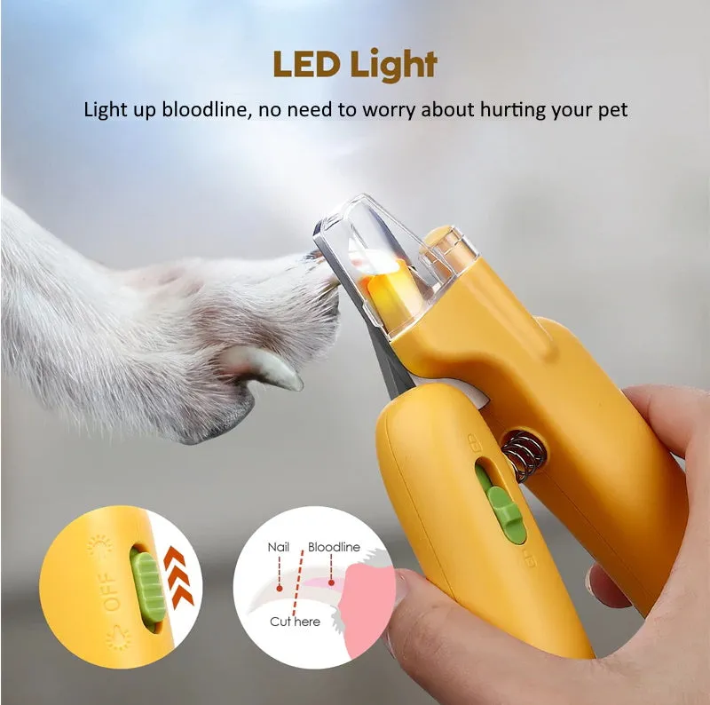 Banana Pet Nail Clippers with LED Light