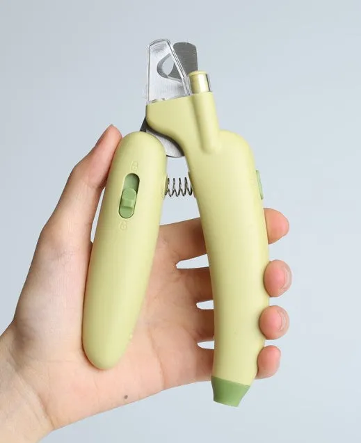 Banana Pet Nail Clippers with LED Light