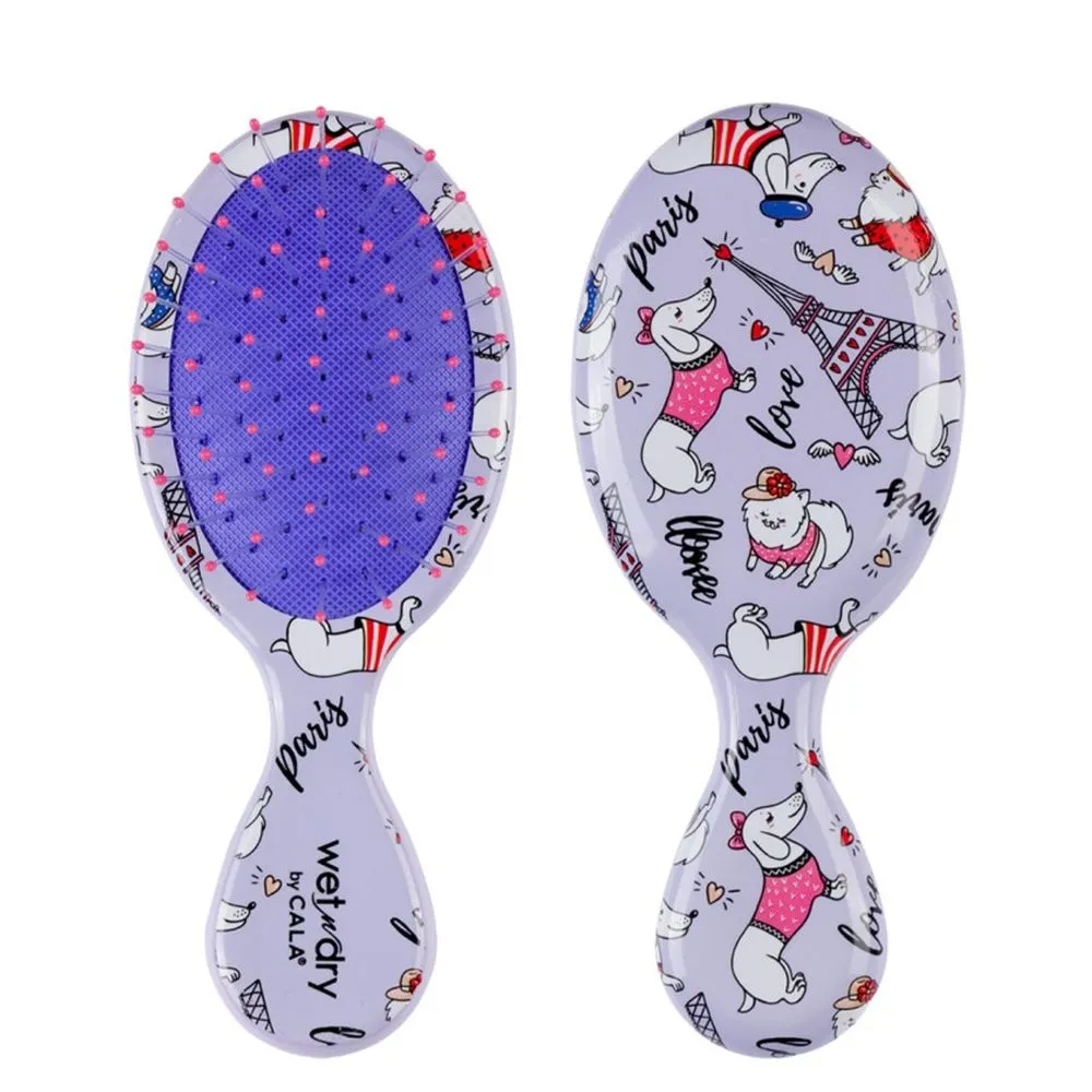 Cala Wet-N-Dry Mini Detangling Hair Brush (Paris Pooch)