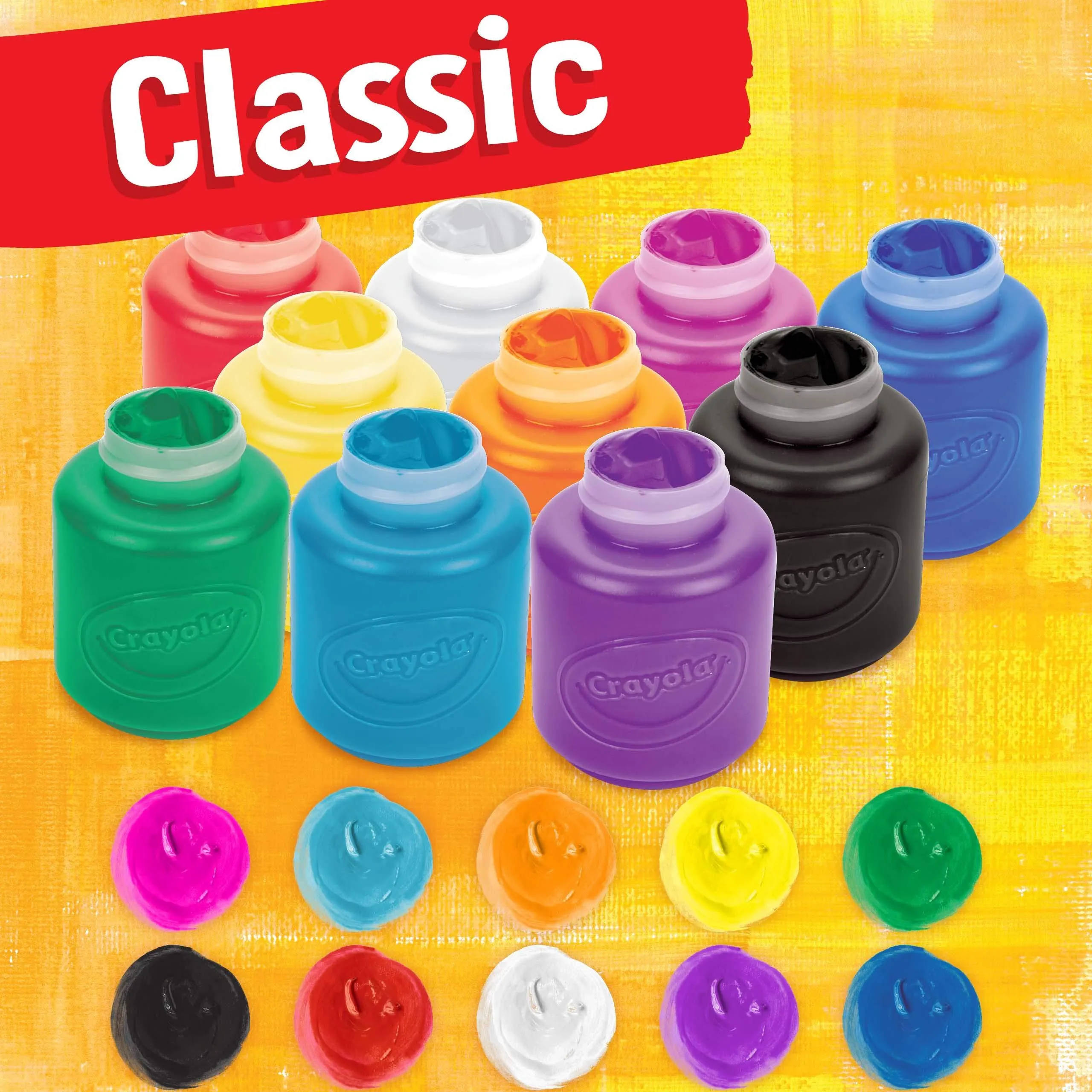 Crayola 10 59ml Paint Jars Assorted Classic Colours Arts & Crafts