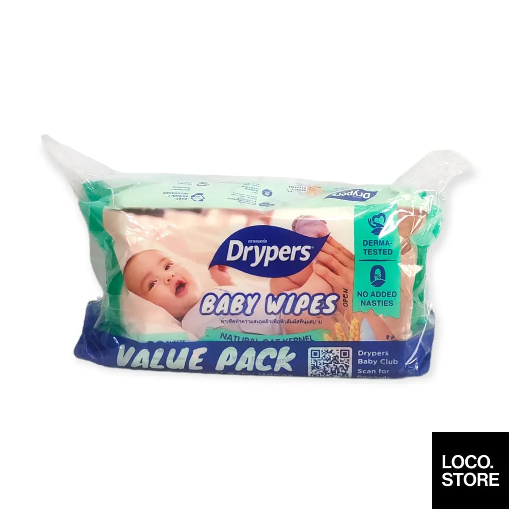 Drypers Baby Wipes Oat Twin Pack 2x80s