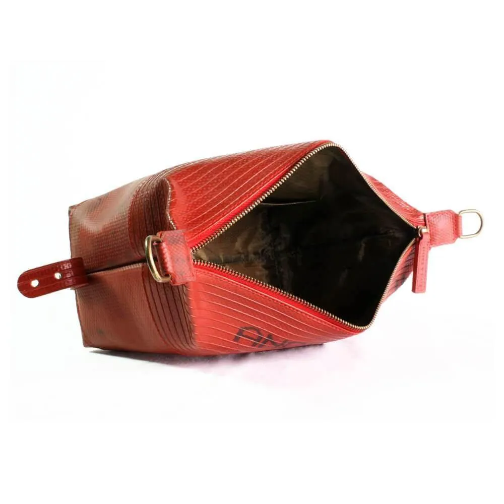 Elvis & Kresse Red Fire Hose Collection - Large Wash Bag