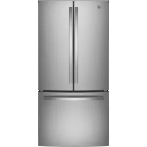 GE 24.8-cu ft French Door Refrigerator with Ice Maker (Stainless Steel) GNE25JYKFS