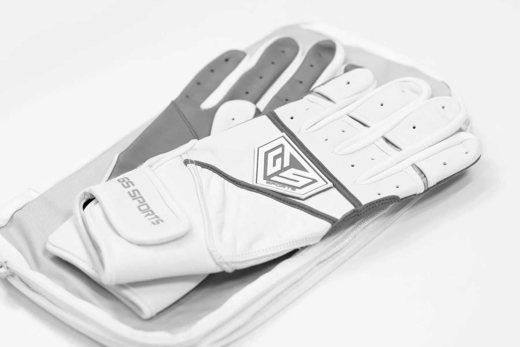 GS Sports Apex Premium Leather Batting Glove - White