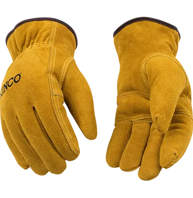 Kinco 51PL Suede Cowhide Reinforcement Patch on Palm, Easy-On Cuff Gloves (One Dozen)