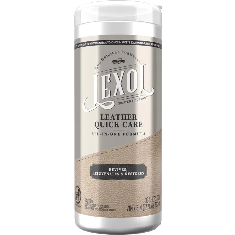 Lexol Quick Care Leather Cleaner And Conditioner 28 sheet Wipes