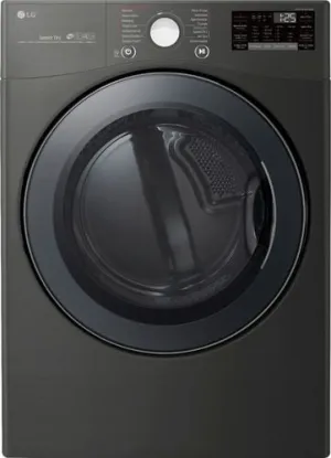 LG - 7.4 Cu. Ft. 14-Cycle Gas Dryer with Steam - Black Steel