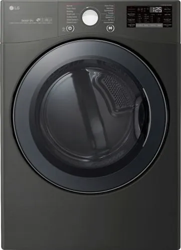 LG - 7.4 Cu. Ft. 14-Cycle Gas Dryer with Steam - Black Steel