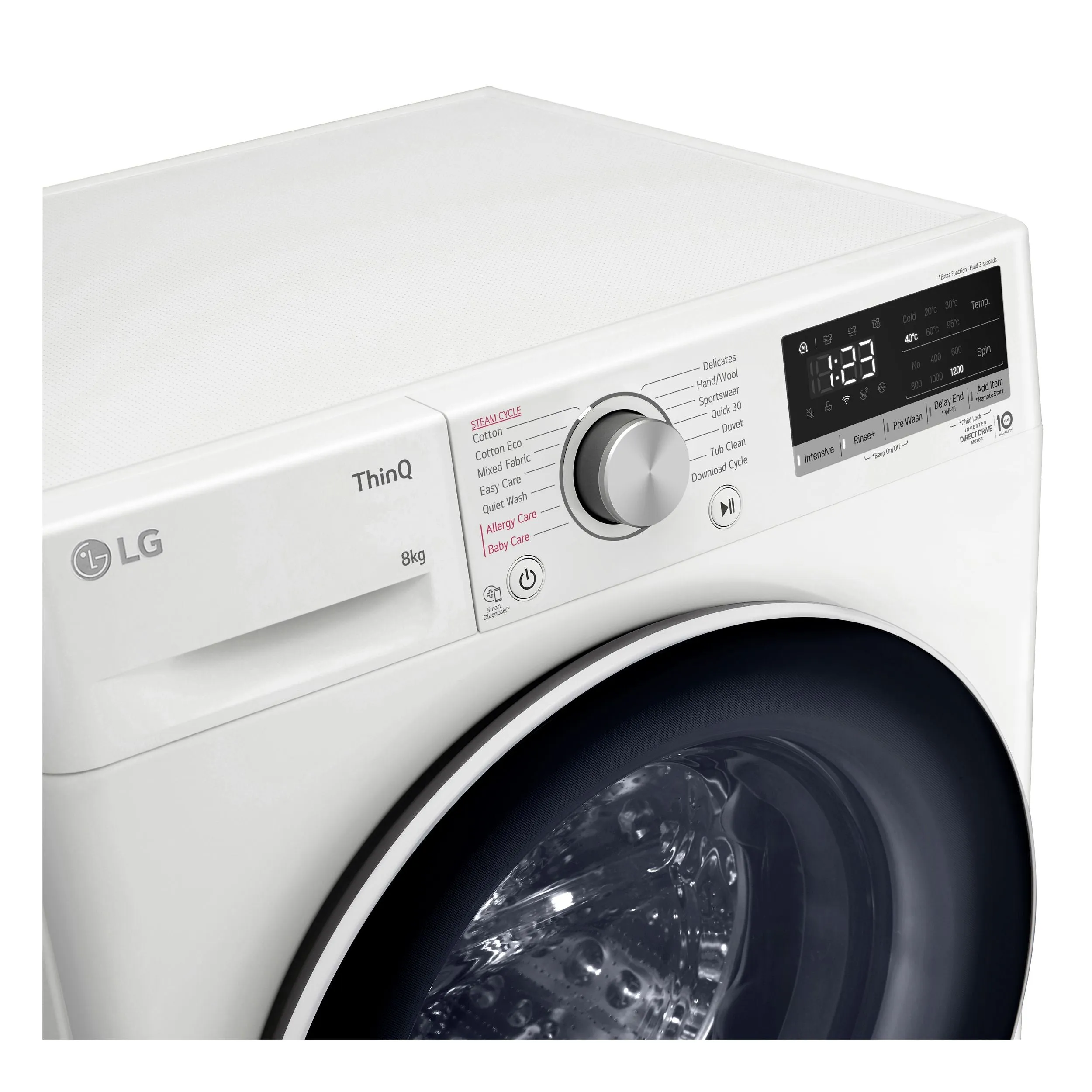 LG 8kg Slim Series 5 Front Load Washing Machine White WV5-1208W