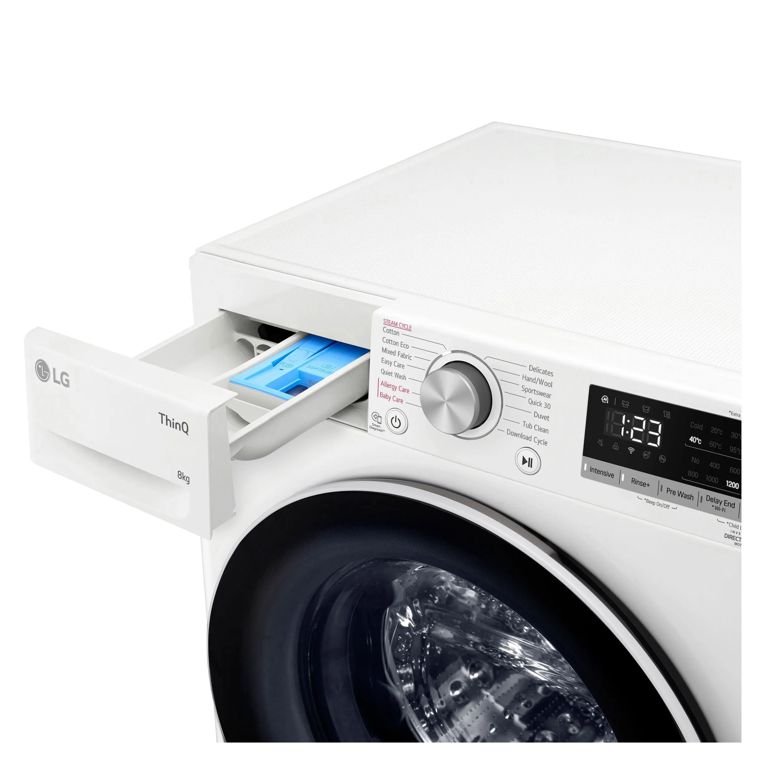 LG 8kg Slim Series 5 Front Load Washing Machine White WV5-1208W