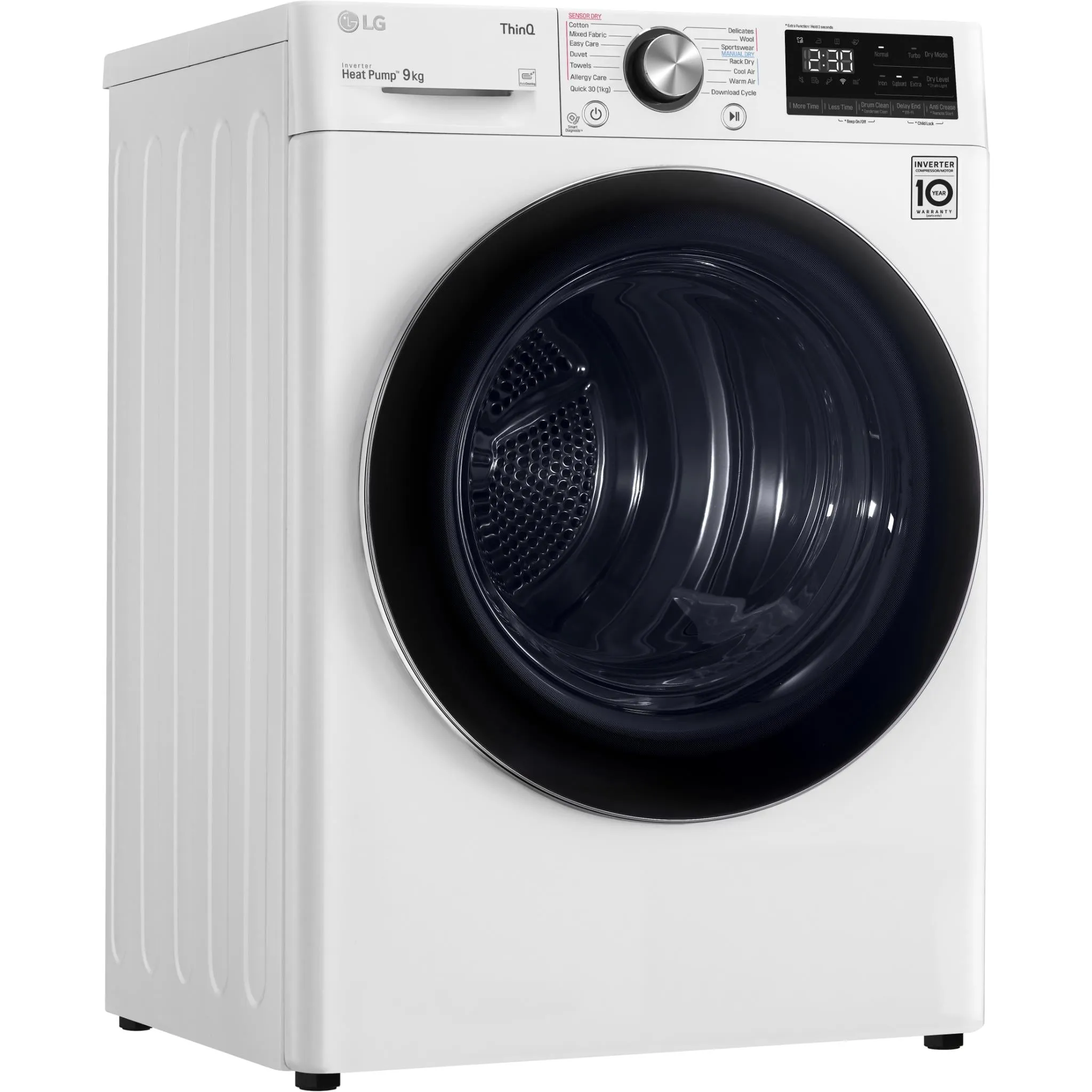 LG DVH9-09W Series 9 9kg Heat Pump Dryer with Inverter Control (White)