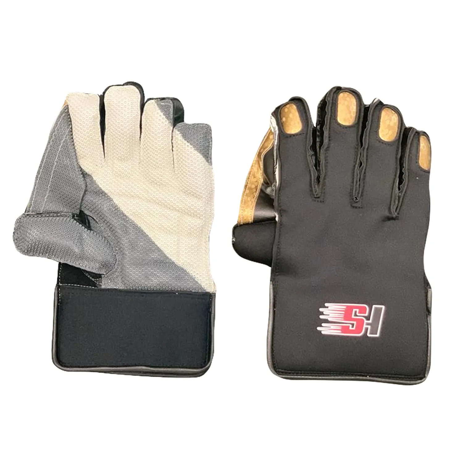 Sports Hub Wicket Keeping Gloves - Black Gold men size