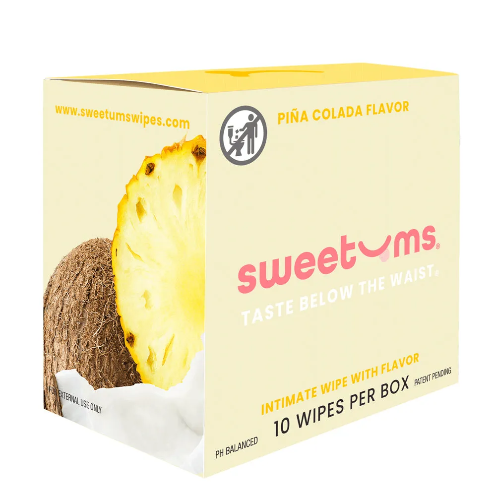 Sweetums Intimate Wipes Pina Colada Flavor 10-Pack