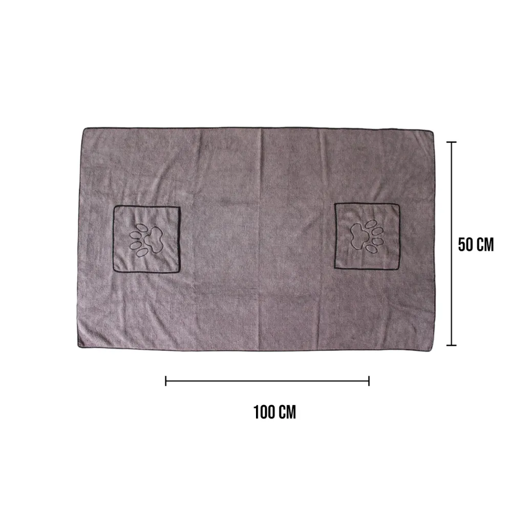 Talking Dog Club Quick Dry Towel for Dogs and Cats (Grey)