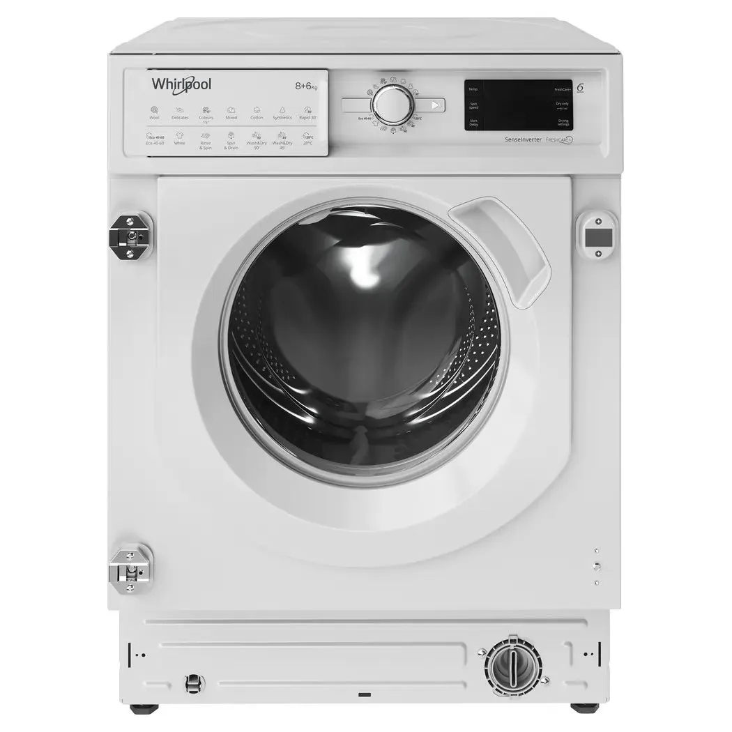 Whirlpool BIWDWG861485 8kg 1400 RPM Integrated Washer Dryer - White